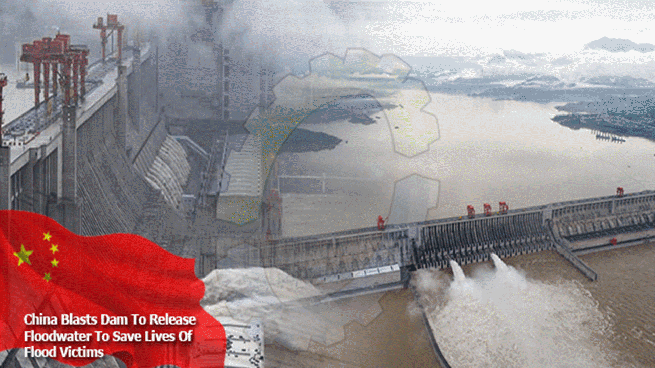 China blasts dam to release floodwaters