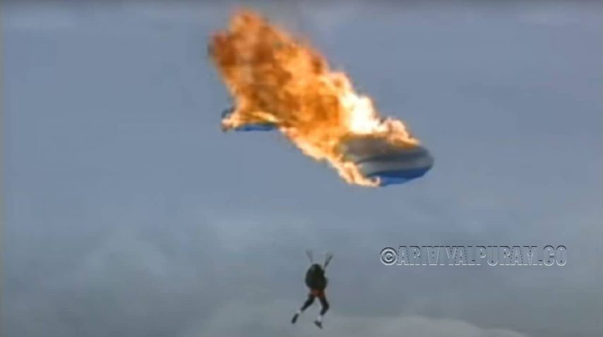The person who flew in the burning parachute - inside the scenes that upset the abdomen !!!