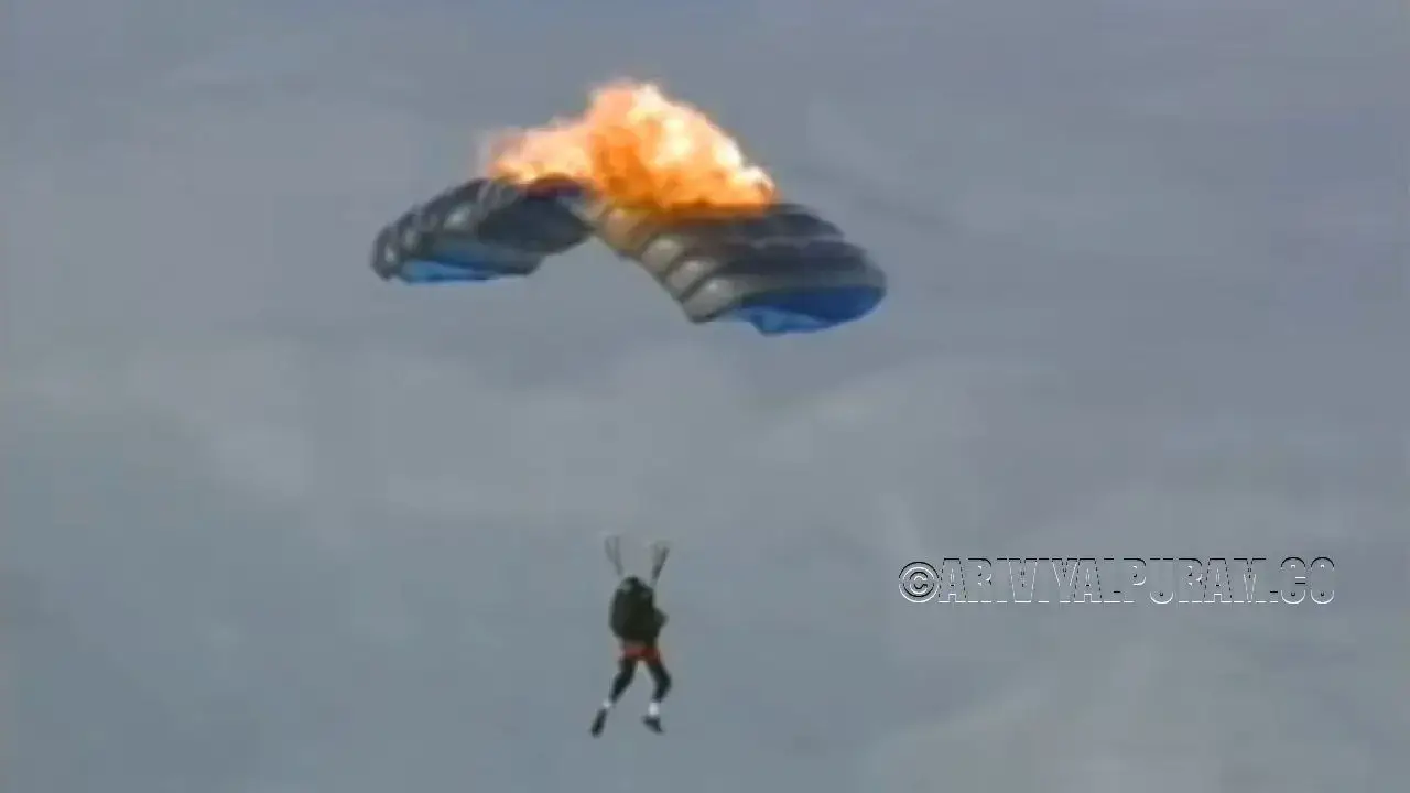 The person who flew in the burning parachute - inside the scenes that upset the abdomen !!!